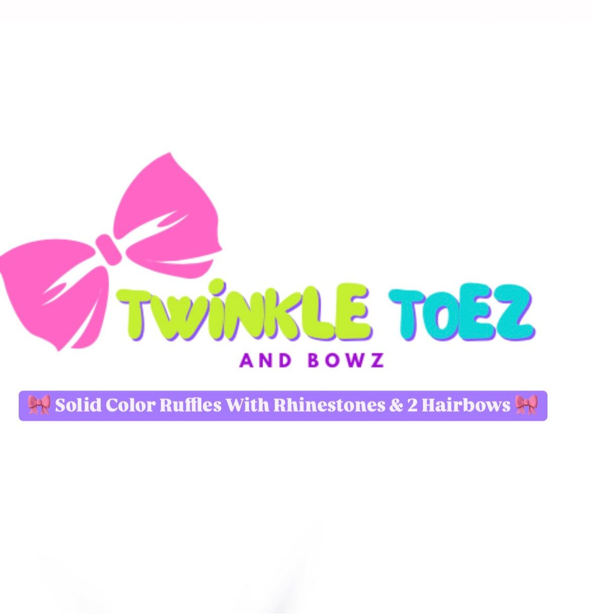 Solid Color Ruffles with Rhinestones with 2 HairBows