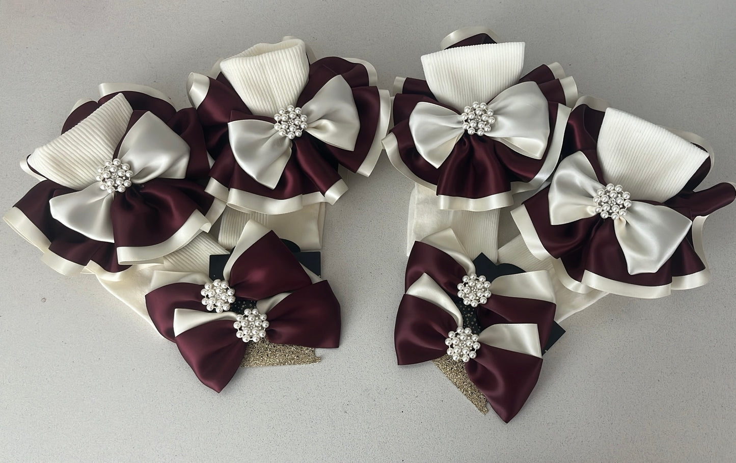 Two Colors Layered Ruffles With 2 Hairbows
