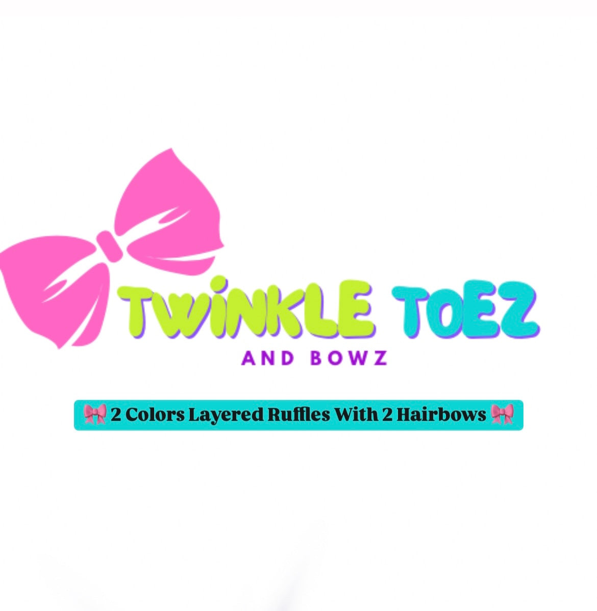 Two Colors Layered Ruffles With 2 Hairbows